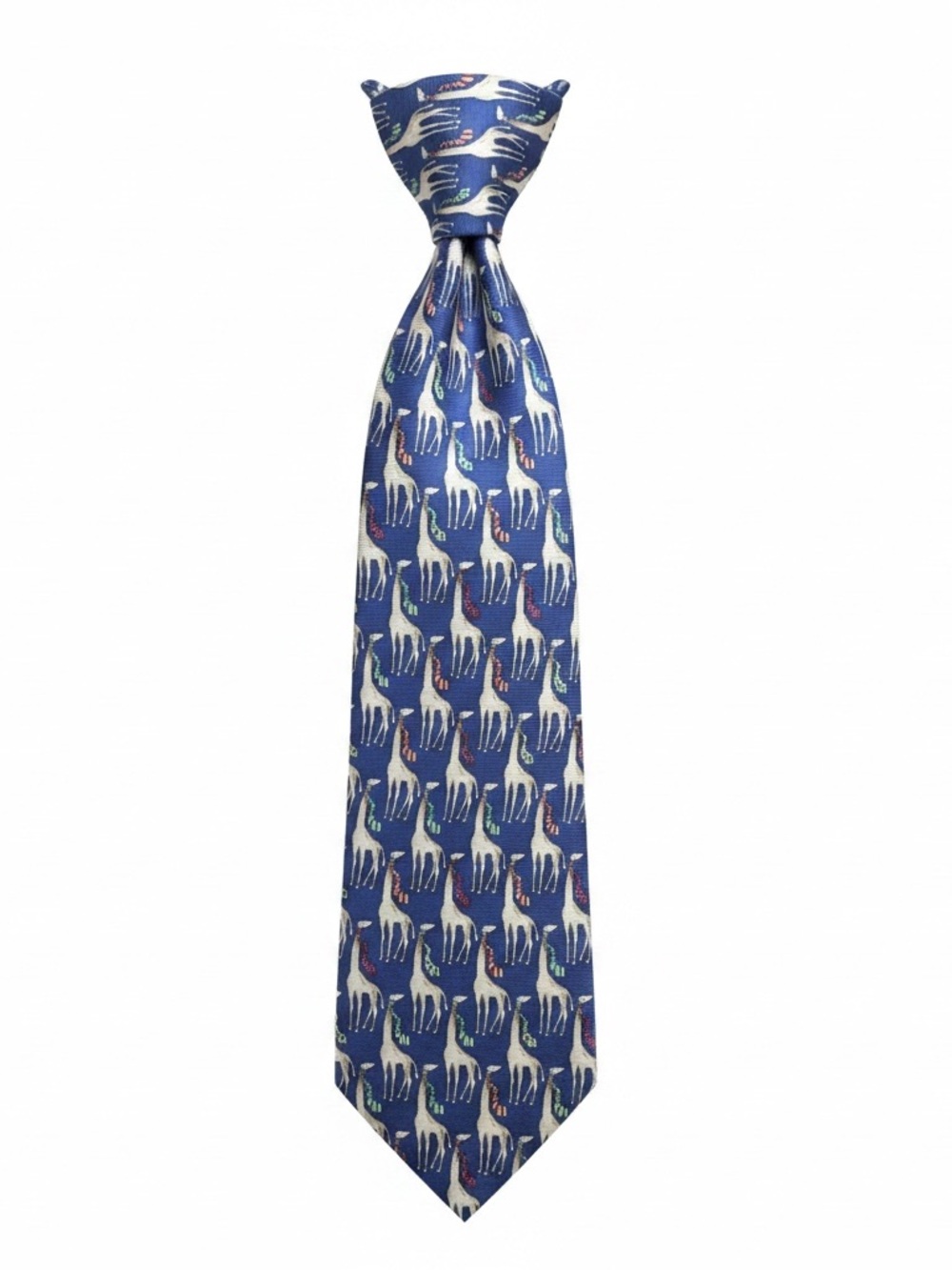 Brooks Brothers Blue Giraffe Pattern Silk Tie made in USA